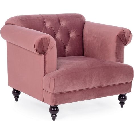 Samtsessel "Blossom" in rosa Chester Modell h 78 cm moderne Wohnzimmermöbel (1/5)