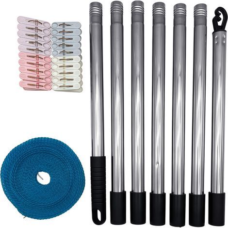 Tige de support pour corde à linge d'extérieur, réglage-7 (1/2)