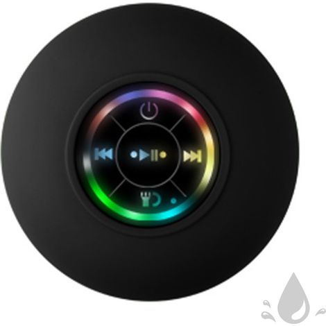 Grand haut-parleur étanche à aspiration bleue, haut-parleur émettant de la lumière LED de douche, haut-parleur portable Rainbow Shower 100HZ-20KHZ (1/5)