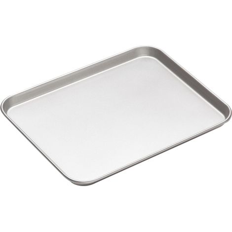 Bandeja de horno grande KitchenCraft con revestimiento antiadherente, 38 x 3,5 cm, plateada
