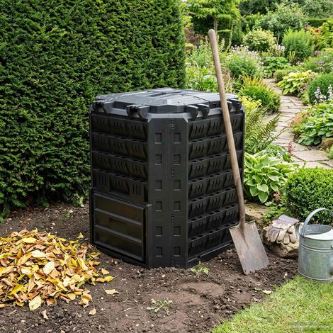 Teenpull – Gartenkomposter Schwarz 71 x 71 x 81,5 cm 100% PP