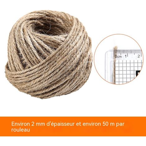 Corde de jute naturelle 2mm x 50m lot de 2, résistante, décoration jardin, ligature, bricolage (1/3)