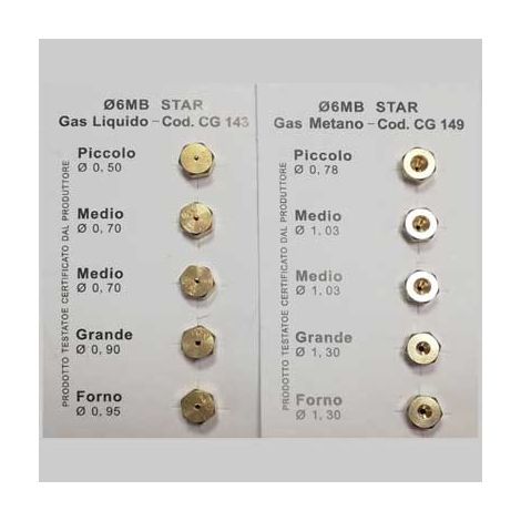 SET 5 UGELLI GAS PER CUCINA Gpl MADE IN ITALY