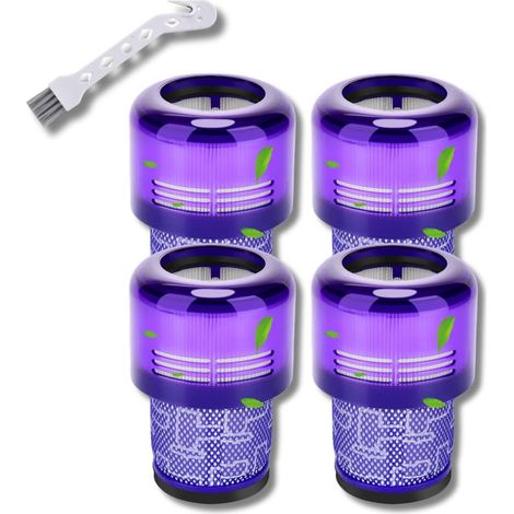 Ersatzteil - Satz mit 4 Hepa-Filtern kompatibel mit V11 V12 V15 mit Reinigungsbürste - - DYSON