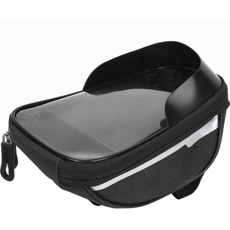 Sacoche de vélo extérieure pour téléphone portable, grande capacité, pour cadre avant, en polyester.