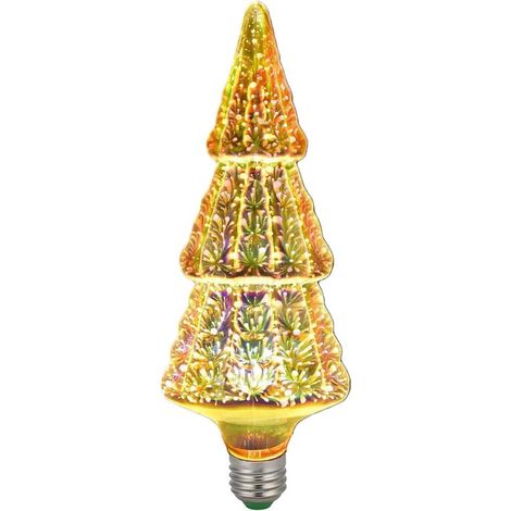 1 Stück Vintage Edison LED-Glühbirne, 3 W, Feuerwerkseffekt, 3D-Farblampe, 300 Lumen, 2700 K, Warmweiß, E27-Sockel, 110–120 V