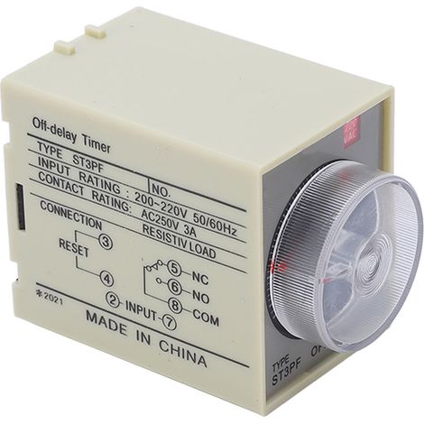 BERM Power Off Delay Relay Knob Control Timing Timer High Accuracy AC200‑220V ST3PF 60S