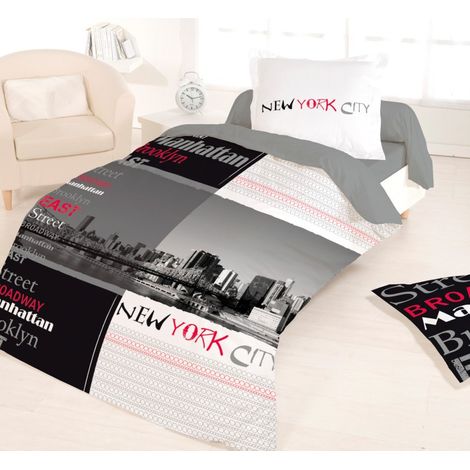 Housse de couette 140x200 MANHATTAN + 1 taie 100% coton (1/3)