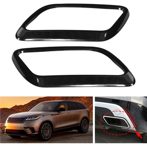 Modification pour Range Rover Velar 2018-2019 : cache-embout d'échappement en acier inoxydable noir brillant. (1/5)