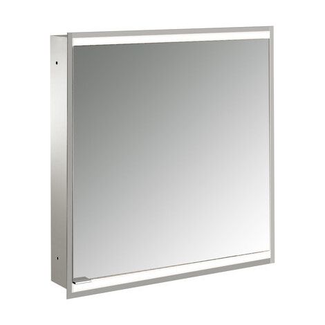 Emco prime 2 Armadio a specchio illuminato, 600 mm, 1 anta, cerniera destra, modello da incasso, IP 20, senza pacchetto luci, compimento: Pannello posteriore in vetro bianco - 949705132 (1/5)
