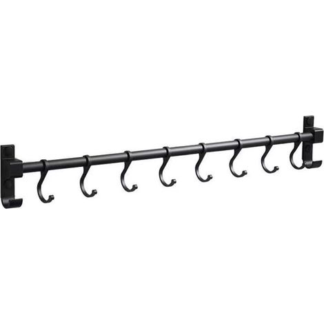 Barre de Cuisine Aluminium Barre Murale 50CM Porte Ustensiles de Cuisine avec 8 Crochets (1/5)
