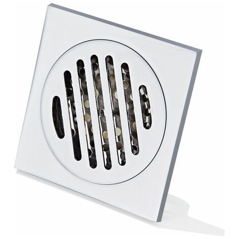 Grille de douche - Siphon inox 100x100 mm - Anti-cheveux (1/5)