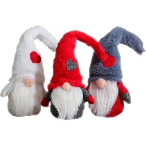 GNOME de Noel 3Pcs 29cm Père Noël Lutin de Noël Peluche Elfe Décoration pour Cheminée Halloween Thanksgiving OBJET DECORATIF SEXY (1/5)