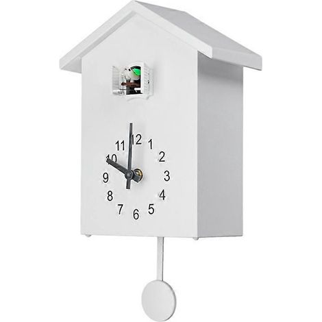 Horloge murale à quartz coucou moderne avec oiseau - Décoration pour la maison, le salon ou le bureau - Cadeau idéal - Montre à suspendre (1/5)