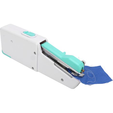 Machine à coudre portative bleue, mini machine à coudre portable sans fil, outil de réparation rapide des points. (1/5)