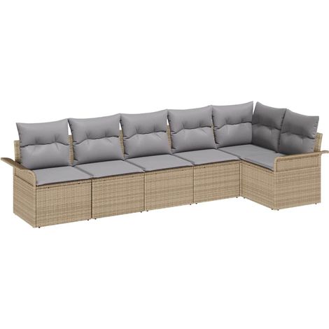 Maison Exclusive - Garten-Sofa-Set mit Kissen mit Speicher 6 pcs
