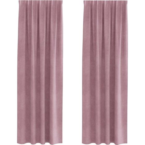 Rideaux avec des rideaux 2 pcs Rose foncé 140 x 225 cm Velours CFW23521 (1/5)