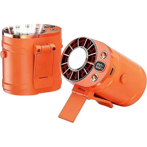 Ansteckventilator mit LED-Anzeige, tragbares Mini-Kühlsystem für im Freien arbeitende Menschen (orange) (1/5)