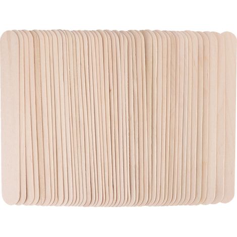 50 bâtonnets/boîte d'applicateurs/grattoirs/outils d'épilation jetables en bois pour cire dépilatoire (1/5)