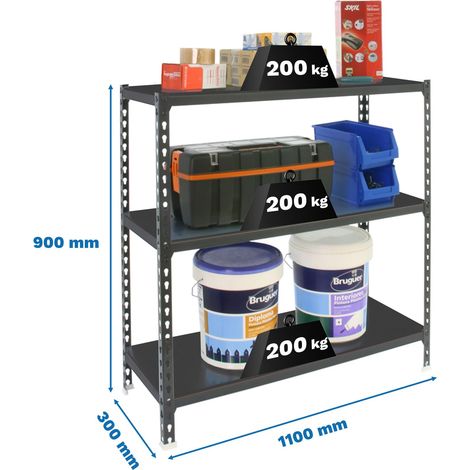 Simonrack Regale anthrazit 3 Ebenen 900x1100x300 mm