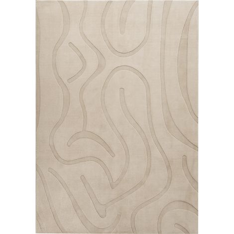 Alfombra para salón moderna forma rectangular jacquard 160 x 230 cm pelo corto beige Salvori (1/5)