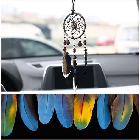 attrape-rves Traditionnel, Attrape-rves Automobile Vintage Fait La Main, Ornement Suspendre En Plumes Pour Chambre Et Maison (1/5)
