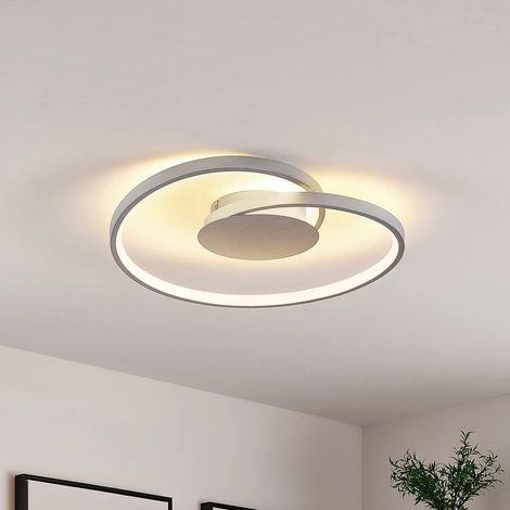 [GEBRAUCHT] B-Ware Lucande Deckenlampe Deckenleuchte Led Silber Dimmbar Warmweiß Wohnzimmer Beleuch