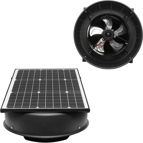 Ventilatore assiale da soffitto 300mm con pannello solare 2100m3/h Breckner Germany (1/5)