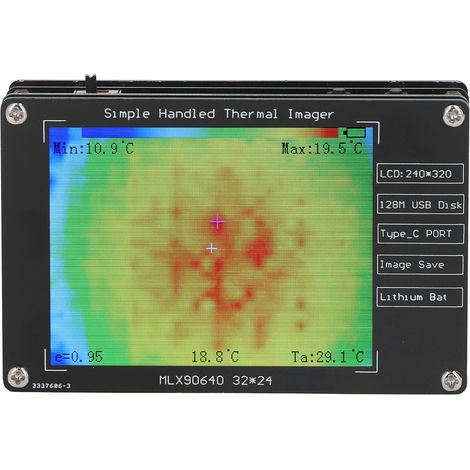 2,8-Zoll-LCD-Digital-Wärmebildkamera mit Akku, multifunktionales Wärmebildgerät zur Temperaturmessung (1/5)