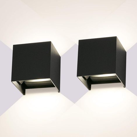 MINKUROW - Paquete De 2 Luces De Pared Para Interiores, 4000 K, Luz De Pared Natural Para Exteriores Con Ángulo De Haz Ajustable, 12 W, Apliques De Pared Led, Lámpara De Pared Impermeable, Aplique Neg (1/4)