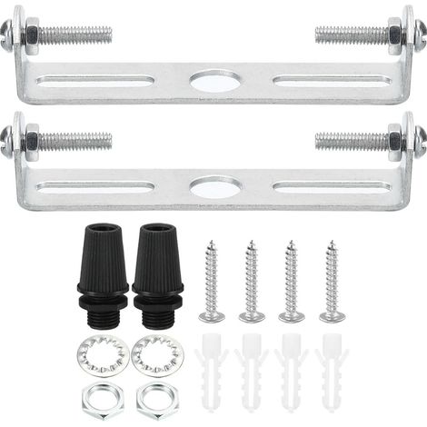 Support de Fixation Plafonnier 85mm, 2 Ensembles de Montage pour Luminaire et Suspension, Barre Transversale en Acier avec Vis et Écrous (1/5)