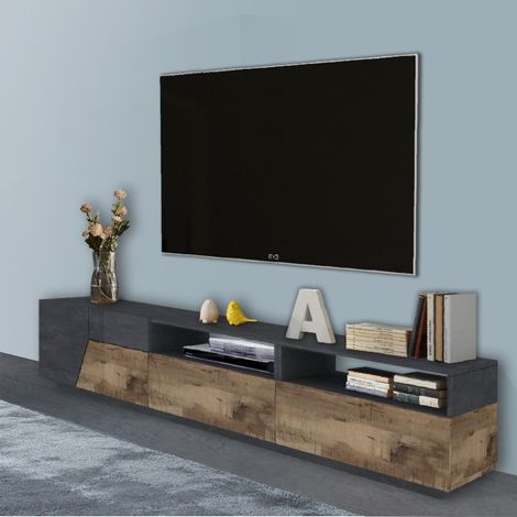 Porta tv 2 ante e 2 cassetti linea Galassia in finitura effetto Pietra e Acero Pereira (1/4)