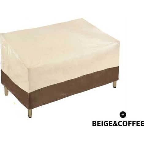 Housse de canapé 2 places robuste pour banc de terrasse. housse de canapé d'extérieur imperméable.petit (standard). beige et marron(420D.1478279cm) (1/5)