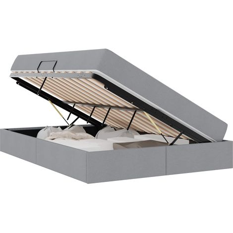 Letto con contenitore e materasso Grigio chiaro 140 x 190 cm vidaXL