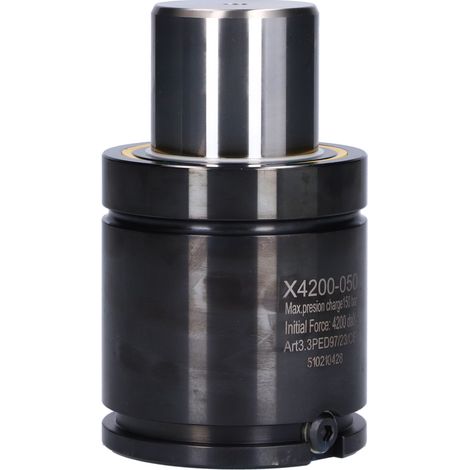 Vérin à gaz azote comprimé avec valve de gonflage, force initiale 42000N, série 4200 YX4200-050, cylindre hydraulique industriel robuste. (1/5)