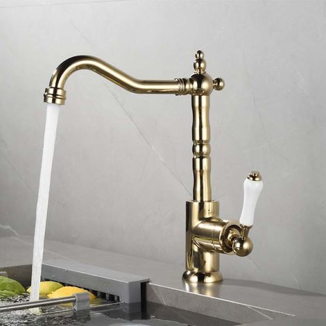 Robinet de cuisine K025DB – Laiton doré brossé – Collection – Luxueux et fonctionnel (1/3)