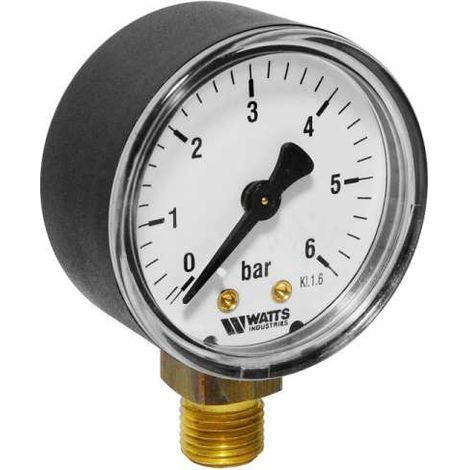 Watts RF Manometer 0-6 bar Ø50mm Anschluss unten 1/4'' AG 0312106