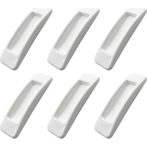 Set mit 6 selbstklebenden Schiebetürgriffen mit doppelseitigen Klebestreifen für Schränke, Fenster, Kühlschränke, Schubladen, Glastüren (weiß)