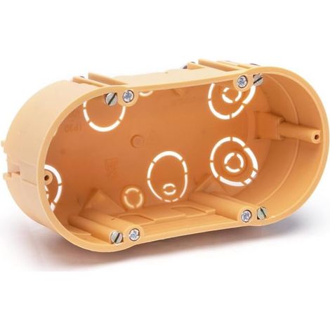 Boîtier encastré – conçu pour interrupteur à 2 clés, couleur orange, idéal pour les installations électriques, facile à installer et robuste. (1/4)