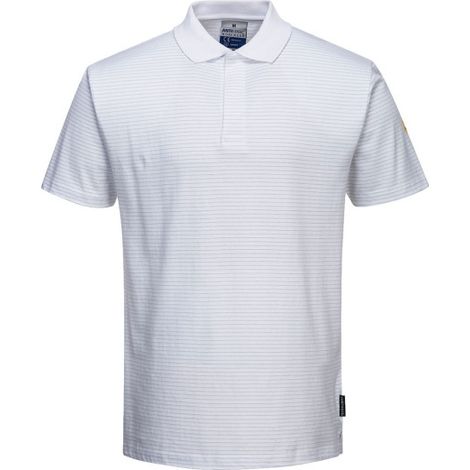 Polo ESD antiestático cuello acanalado, manga corta AS21 XL Blanco (1/2)