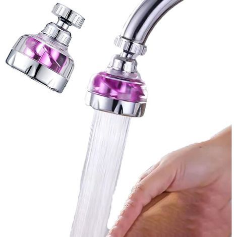 Aeratore di prolunga per rubinetto da cucina generico, girevole a 360°, ugello per rubinetto ad alta pressione con ampio angolo di erogazione, filtro antispruzzo portatile per il lavaggio (2 pezzi). (1/5)