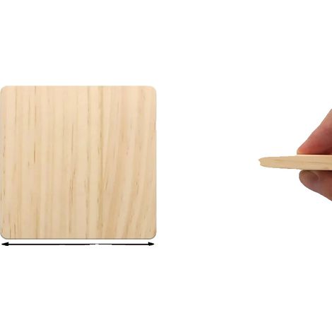 Untersetzer-Set, unbehandeltes Holz, rutschfeste Rückseite, Holzfarbe (1/2)
