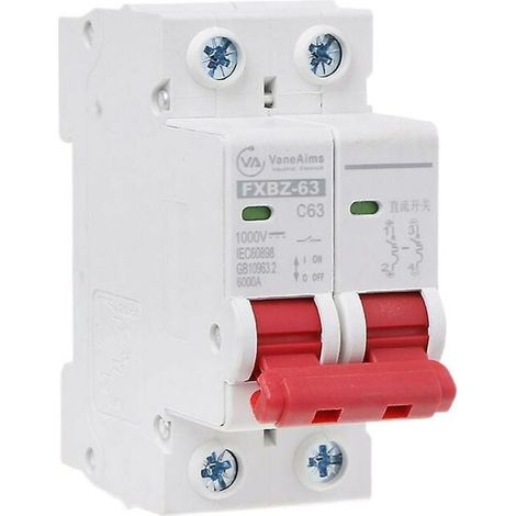Mini disyuntor solar Crediri de 63 A CC, interruptor de aire fotovoltaico, protección contra sobrecargas y cortocircuitos. (1/5)