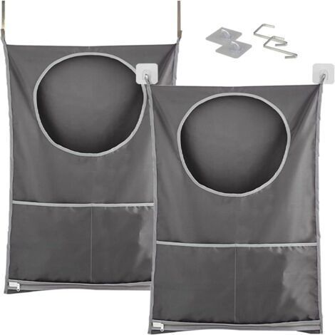 Oxford Cloth Hanging Laundry Bag Large Capacity Hanging Storage Baskets for Storing Clothes or Toys(2 pcs) (1/5)