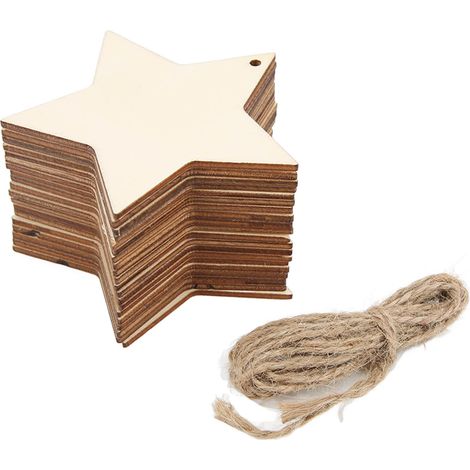 20 décorations en bois en forme d'étoile, lisses au toucher, non toxiques, durables et hypoallergéniques. (1/5)