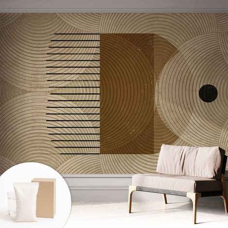 Papier peint intissé décoratif pour salon chambre et cuisine Facile à poser avec colle Géométrie de l'harmonie 312x219 cm (1/5)