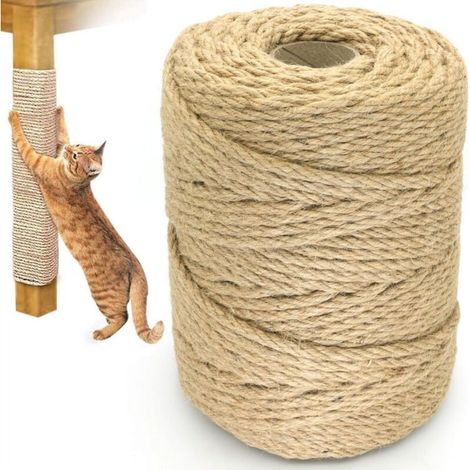 Ficelle de jute naturelle pour griffoir, corde en sisal naturel pour arbre à chat, décoration de jardin, corde de chanvre 5 mm x 100 m (1/5)