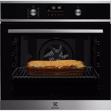 Electrolux – Four encastrable chaleur tournante 72l 56cm pyrolyse inox/noir – Nettoyage par pyrolyse – Puissance 3480W – EOF6P66X1