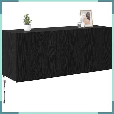886252 Meuble TV mural Chêne noir 100 x 35 x 41 cm Bois d'ingénierie (1/5)