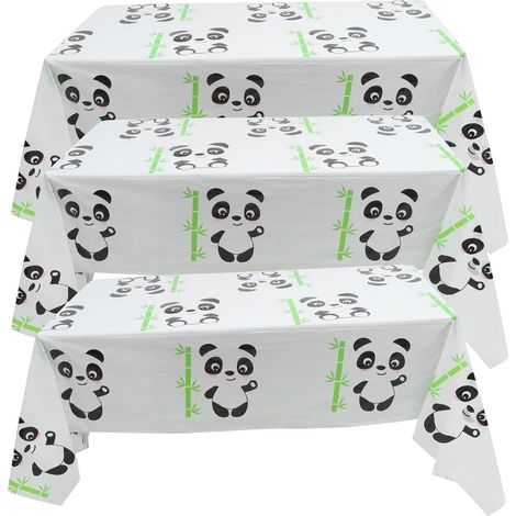 de 3 jolies nappes à motifs de pandas en PE résistant et